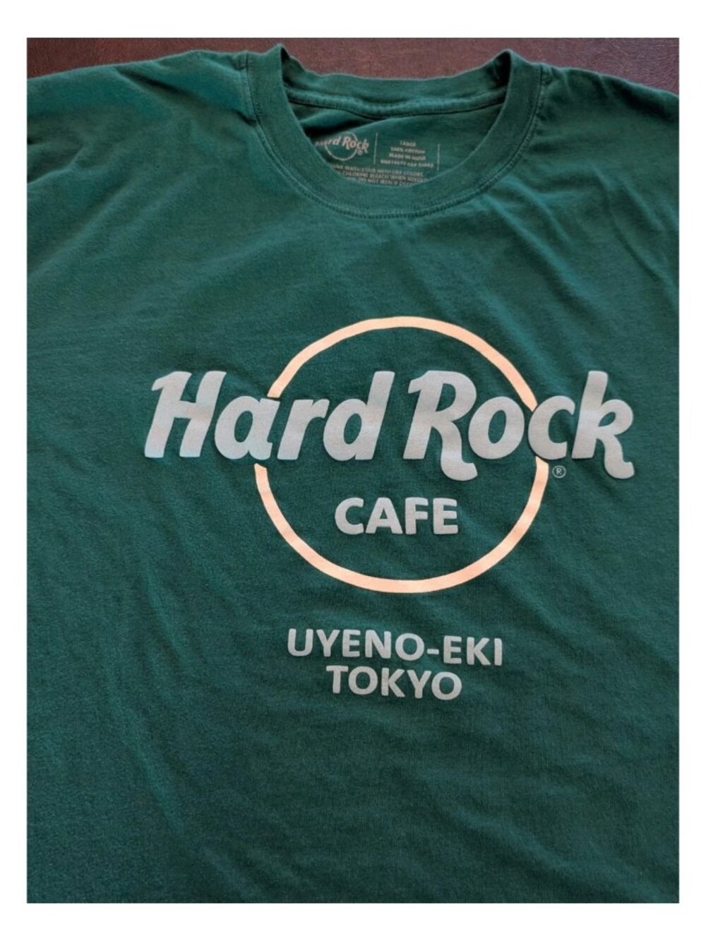 Hard Rock Cafe Uyeno-Eki Tokyo Japan Green T-Shirt Men's Large